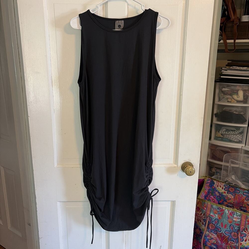 CVG Constantly Varied Gear Womens Black Sleeveless Midi Dress M/L Active Minimal
